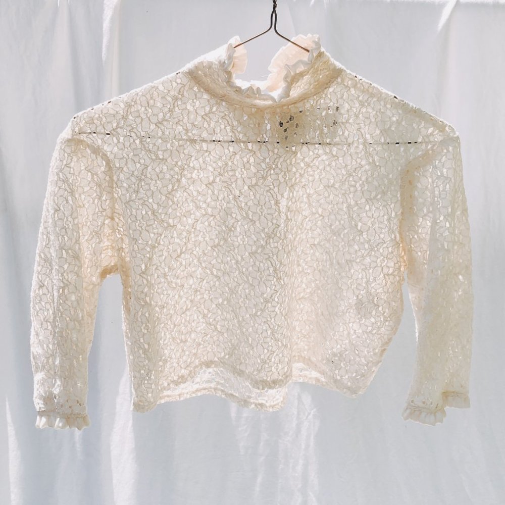 Reformation lace cream crop top